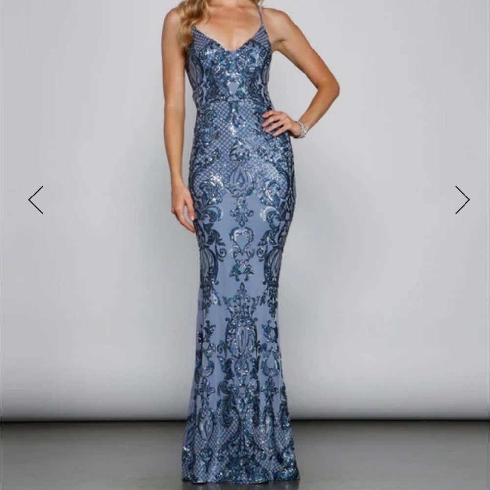Blue sequin mermaid dress